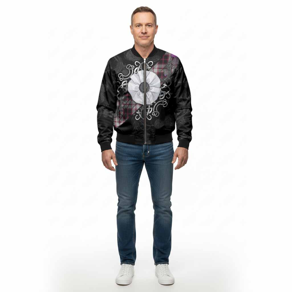 MacPherson (McPherson) Tartan Bomber Jacket Jacobite White Rose - Tartan Vibes Clothing