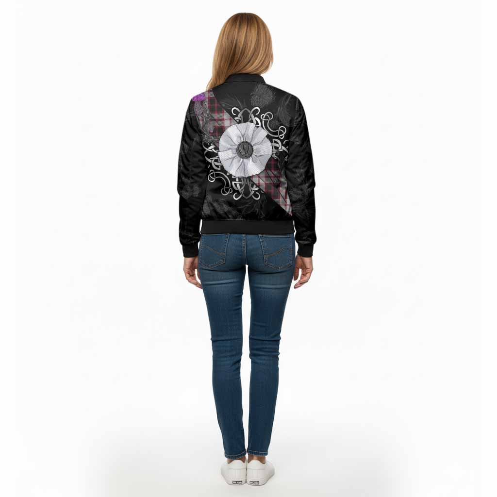 MacPherson (McPherson) Tartan Bomber Jacket Jacobite White Rose - Tartan Vibes Clothing