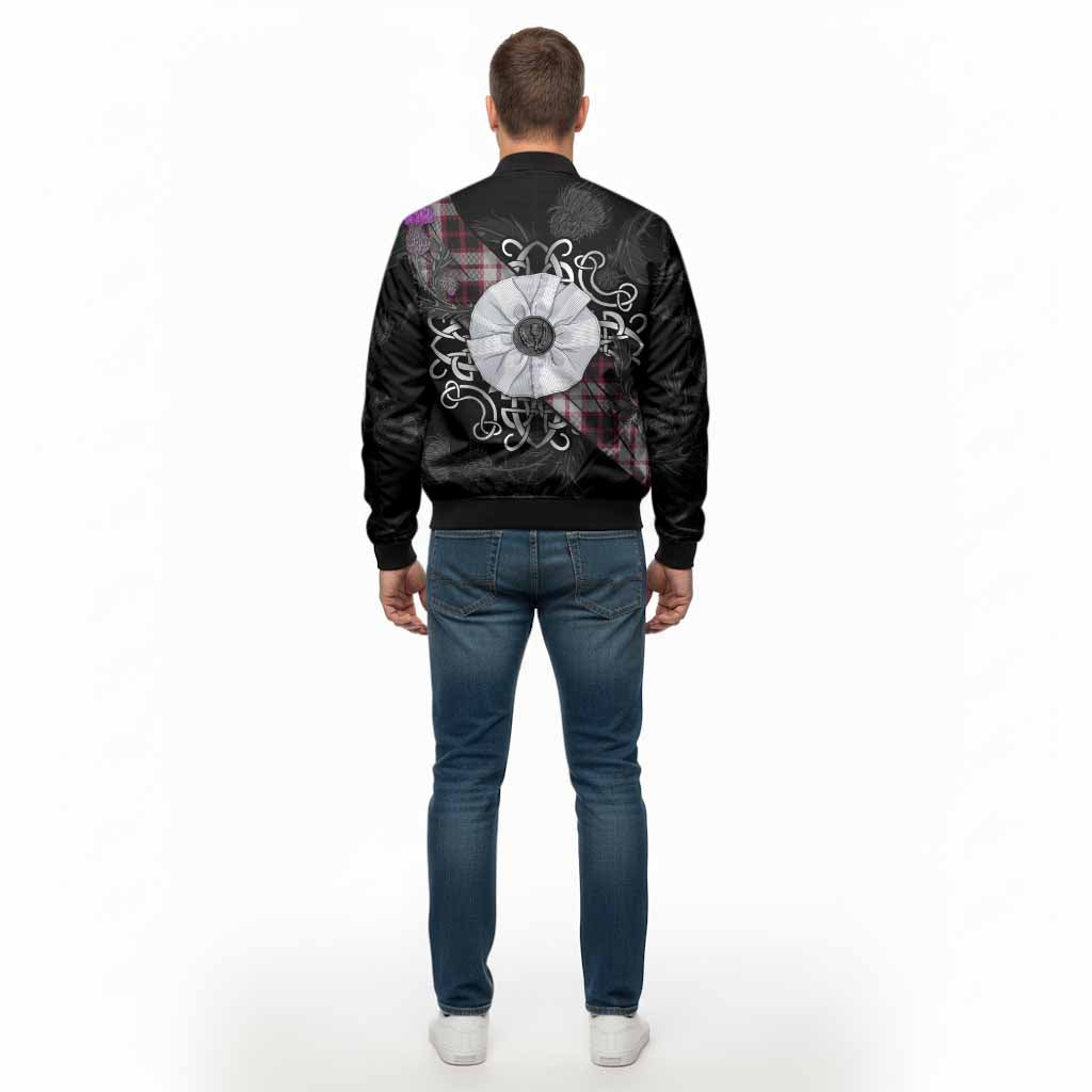 MacPherson (McPherson) Tartan Bomber Jacket Jacobite White Rose - Tartan Vibes Clothing