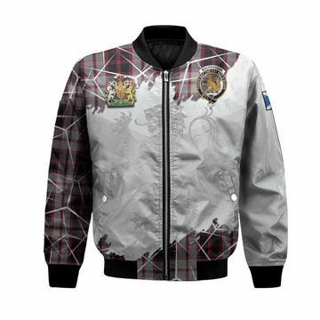 MacPherson (McPherson) Tartan Bomber Jacket with Family Crest and Lion Rampant Grunge Style