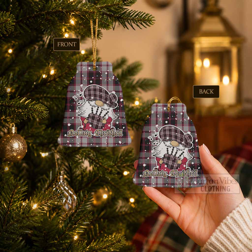MacPherson (McPherson) Tartan Ceramic Bell Ornament Gnome Bagpiper - Chistmas Tree Decor - Tartan Vibes Clothing