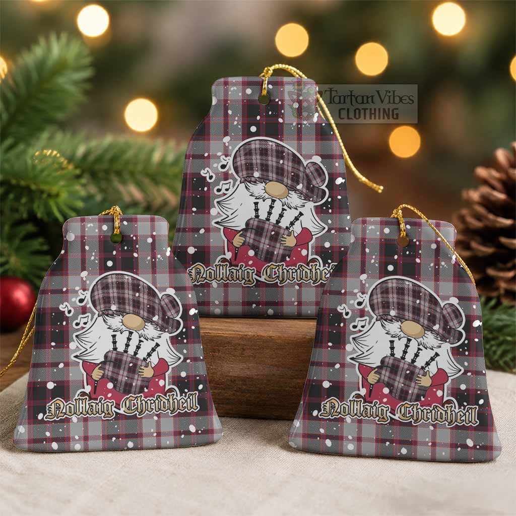 MacPherson (McPherson) Tartan Ceramic Bell Ornament Gnome Bagpiper - Chistmas Tree Decor Pack of 3 - Tartan Vibes Clothing