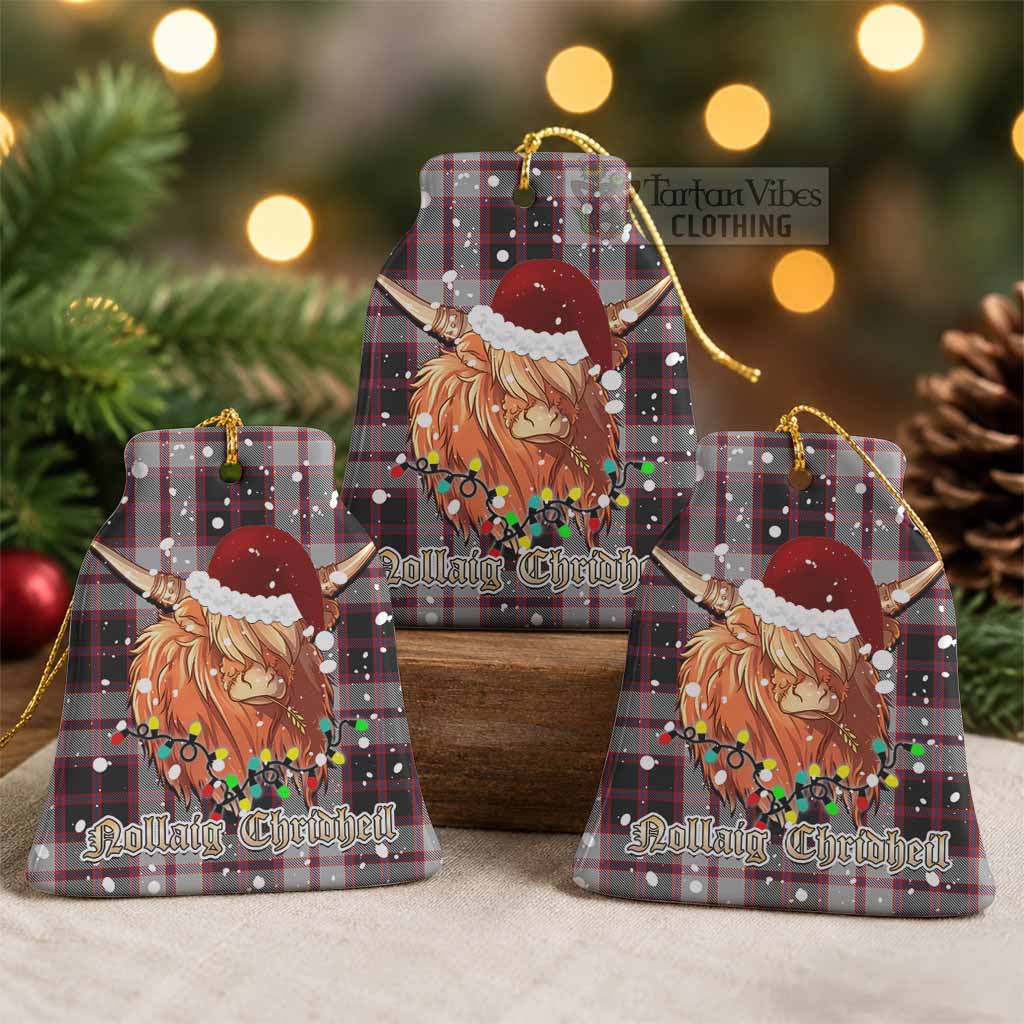 MacPherson (McPherson) Tartan Ceramic Bell Ornament Mister Coo - Highlander Decor Pack of 3 - Tartan Vibes Clothing
