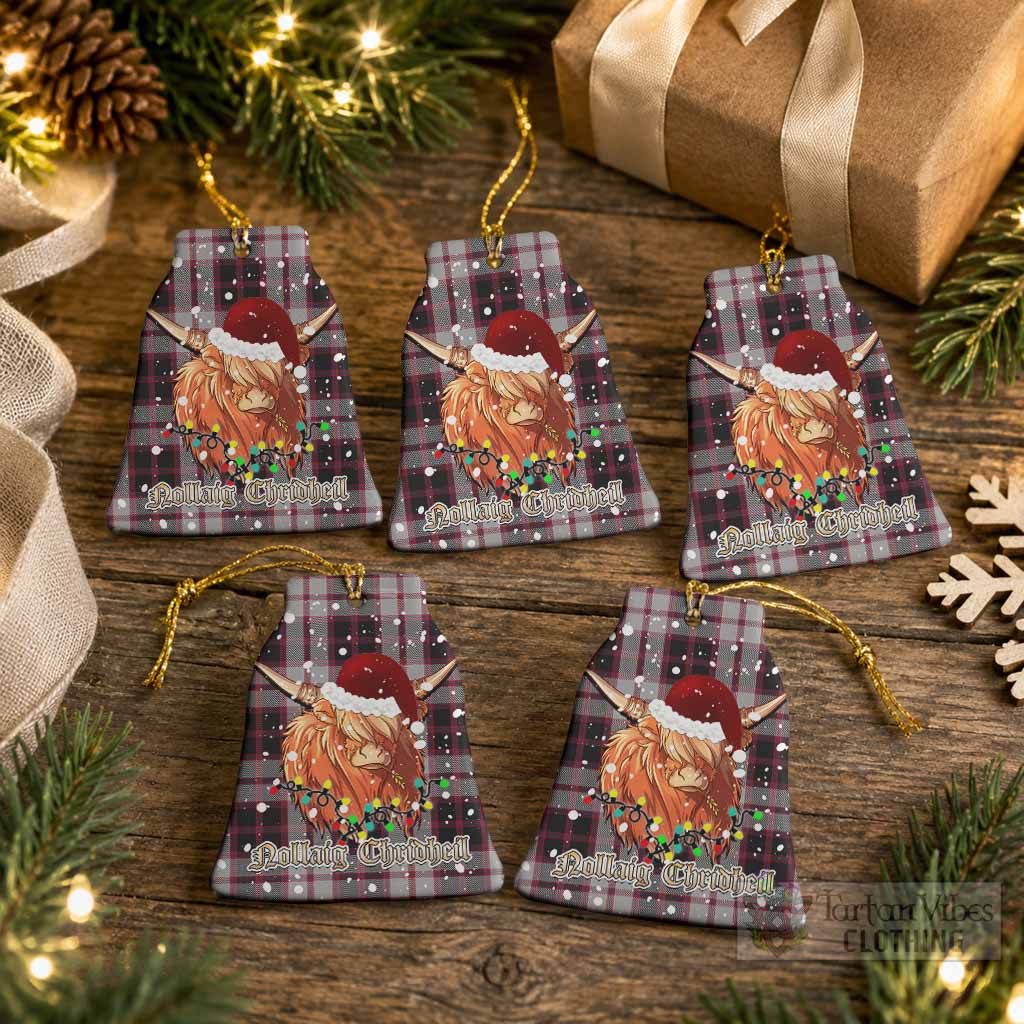 MacPherson (McPherson) Tartan Ceramic Bell Ornament Mister Coo - Highlander Decor Pack of 5 - Tartan Vibes Clothing