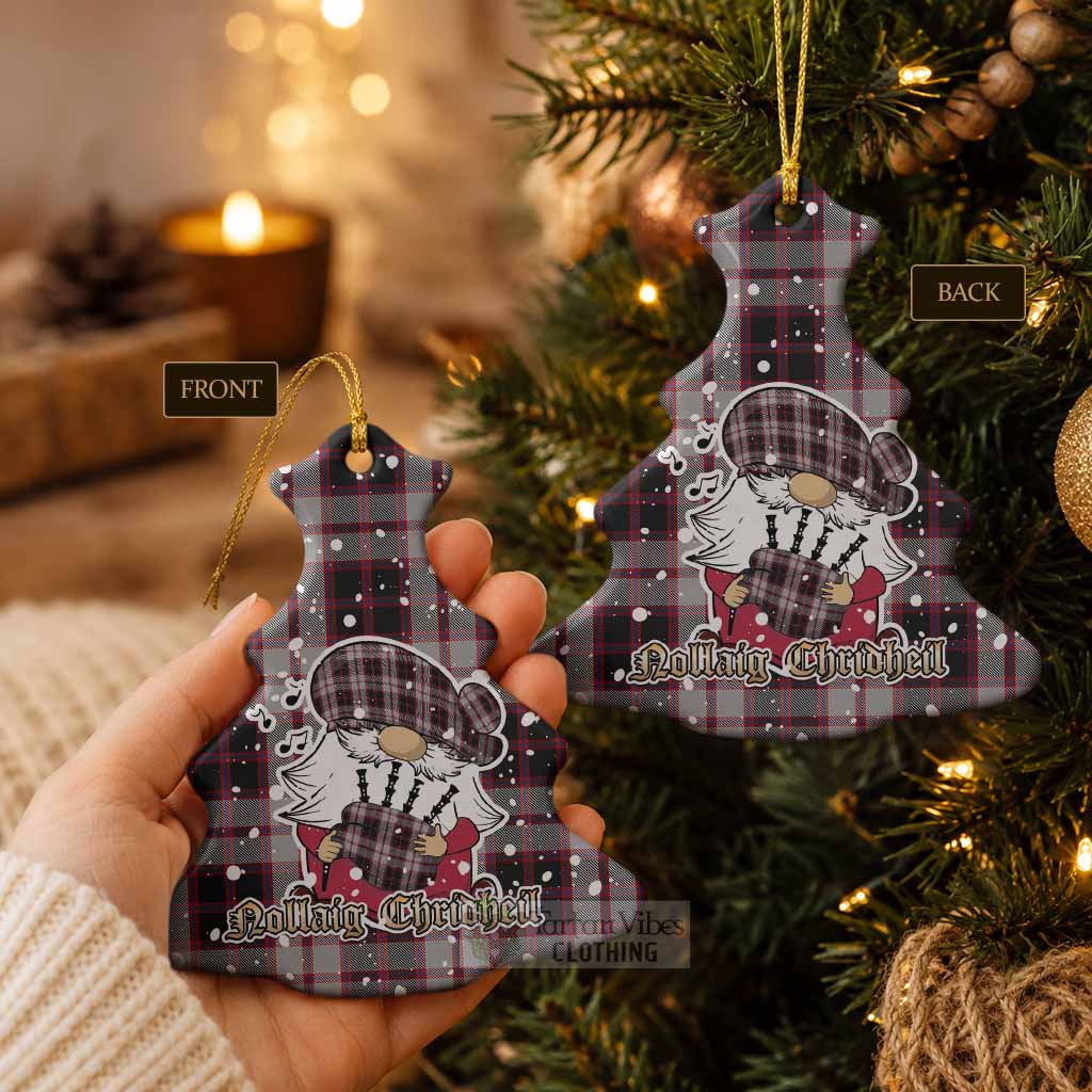 MacPherson (McPherson) Tartan Ceramic Christmas Tree Ornament Gnome Bagpiper - Chistmas Tree Decor - Tartan Vibes Clothing