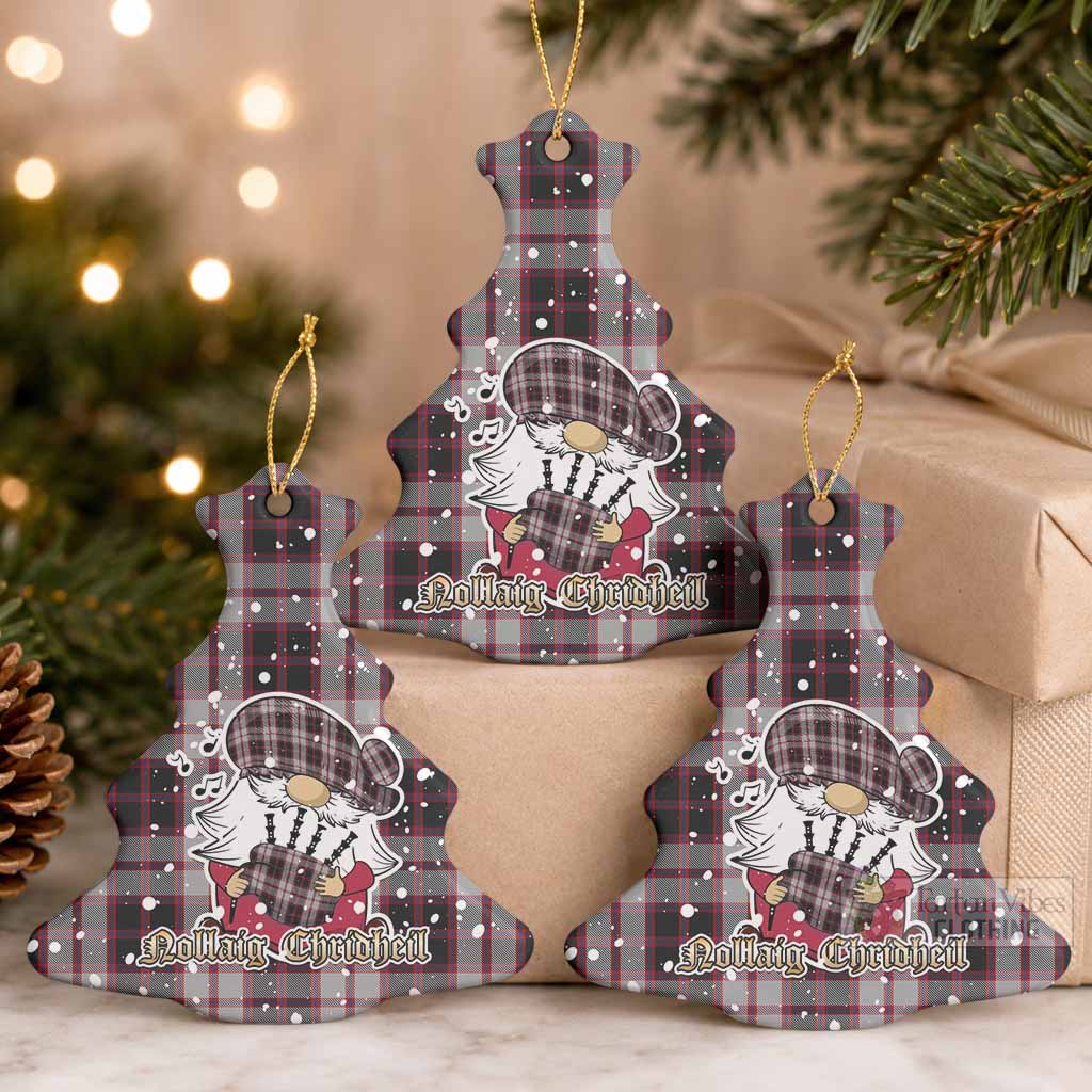 MacPherson (McPherson) Tartan Ceramic Christmas Tree Ornament Gnome Bagpiper - Chistmas Tree Decor Pack of 3 - Tartan Vibes Clothing