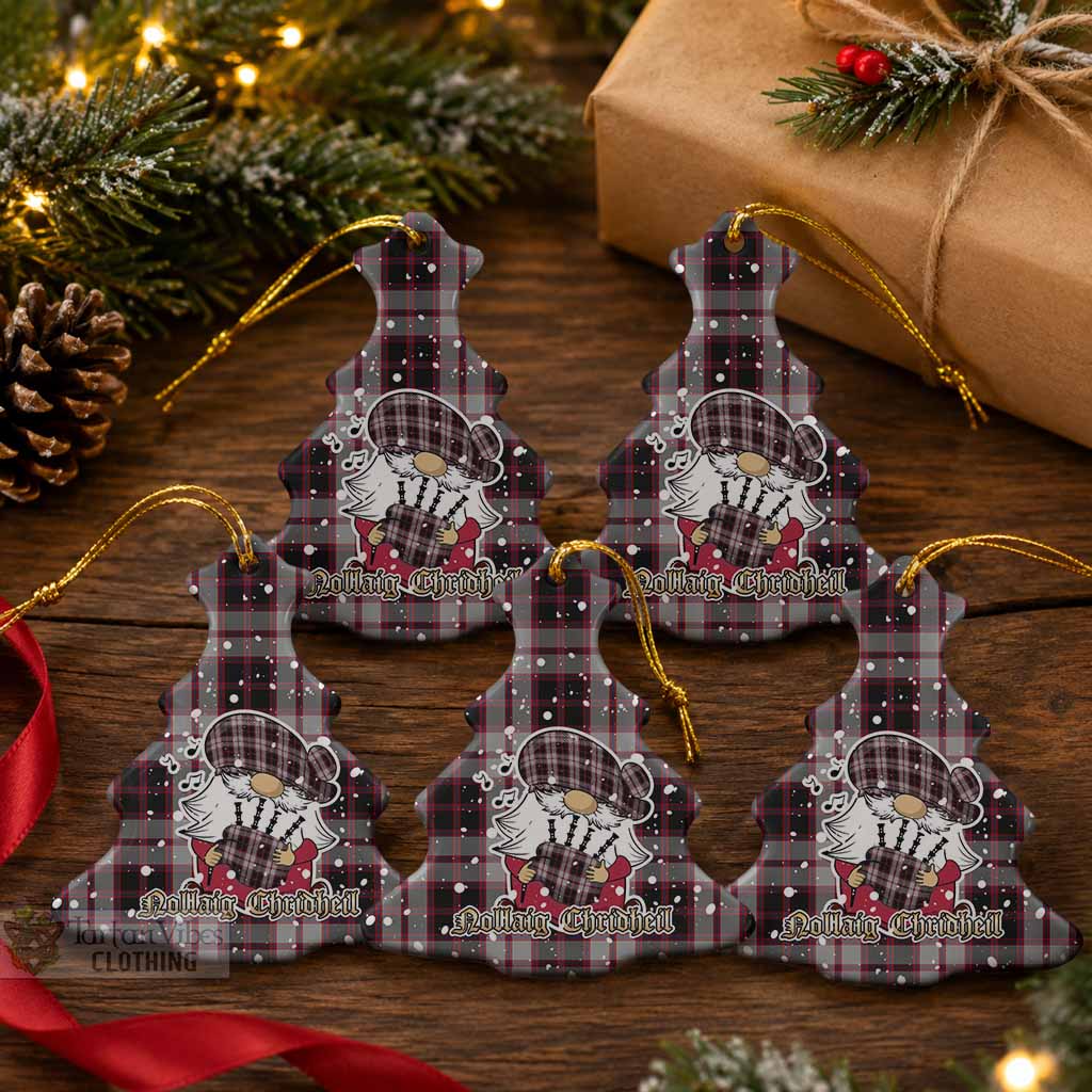 MacPherson (McPherson) Tartan Ceramic Christmas Tree Ornament Gnome Bagpiper - Chistmas Tree Decor Pack of 5 - Tartan Vibes Clothing