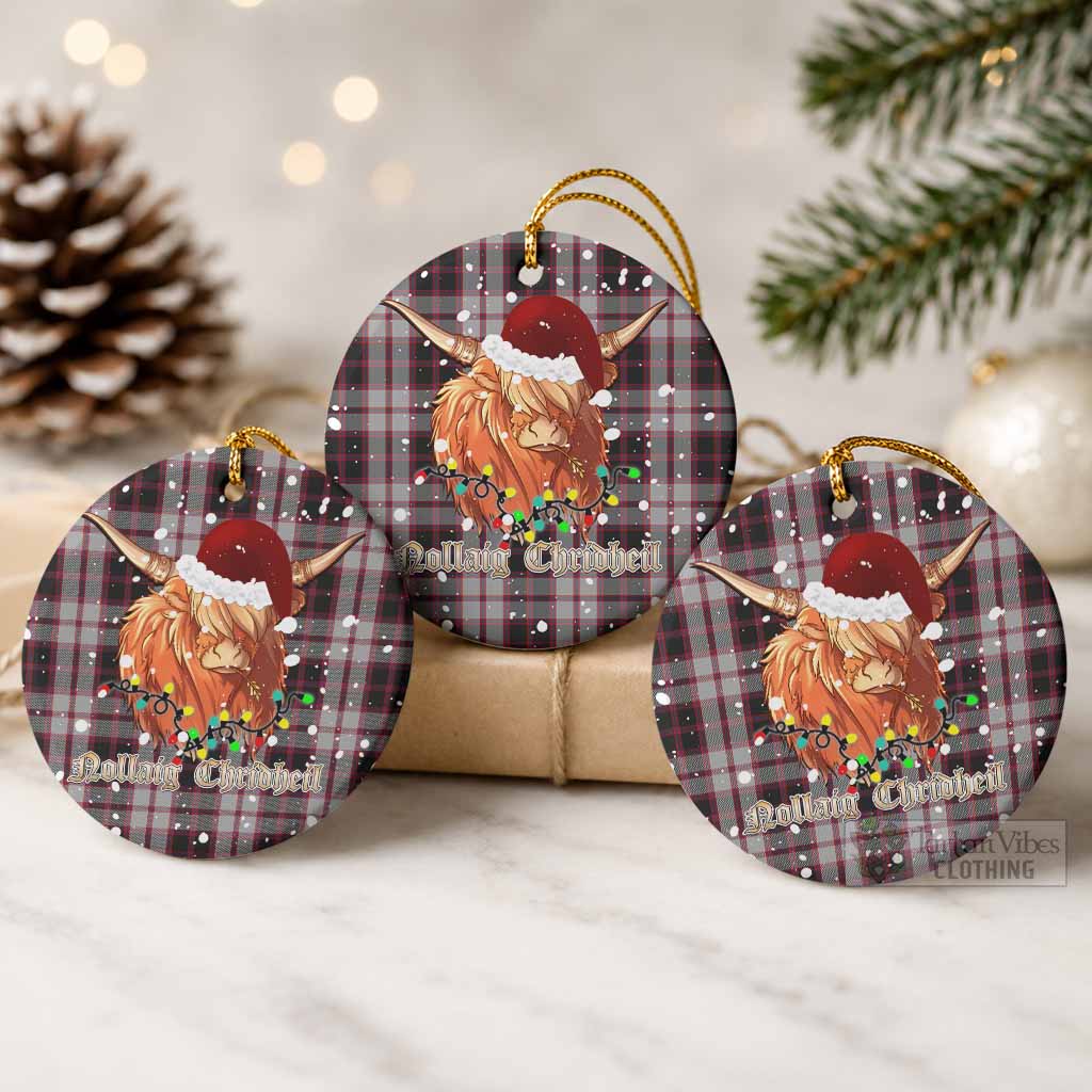 MacPherson (McPherson) Tartan Ceramic Circle Ornament Mister Coo - Highlander Decor Pack of 3 - Tartan Vibes Clothing