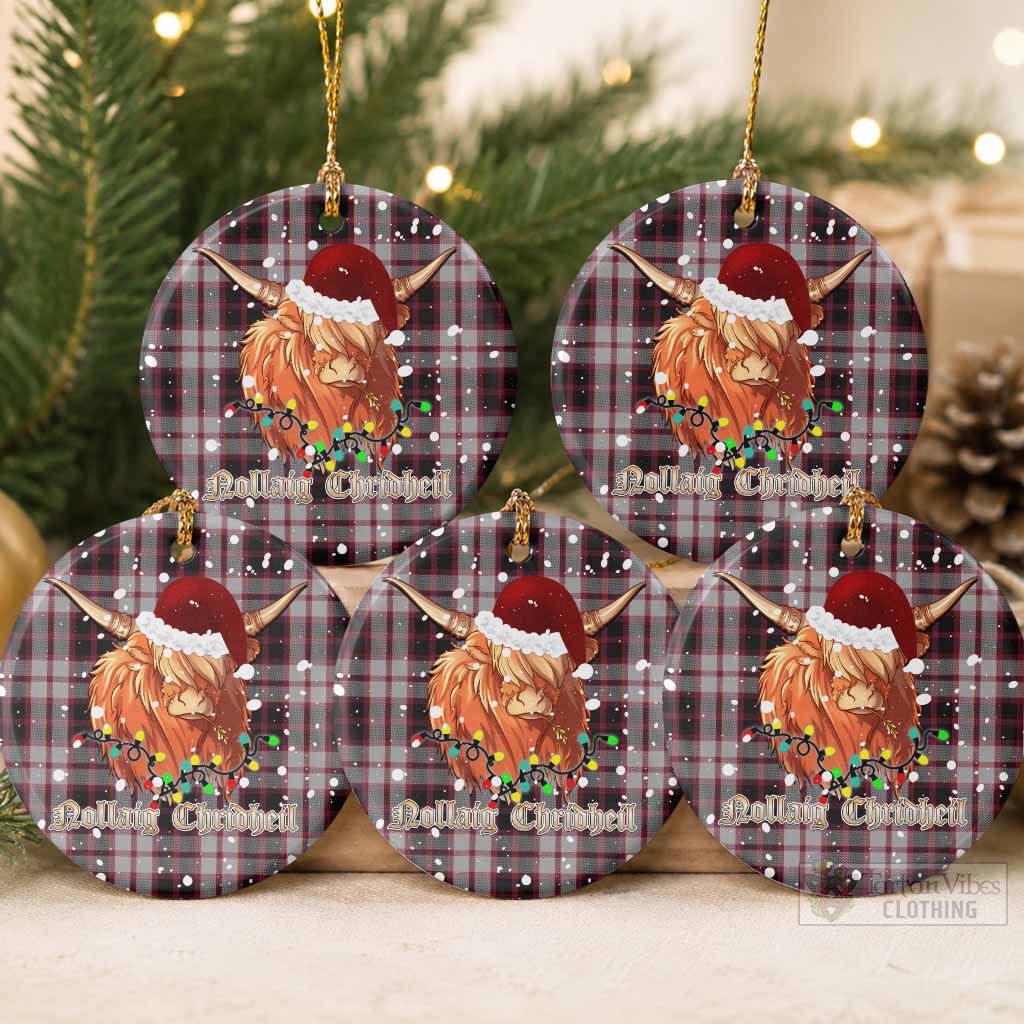 MacPherson (McPherson) Tartan Ceramic Circle Ornament Mister Coo - Highlander Decor Pack of 5 - Tartan Vibes Clothing