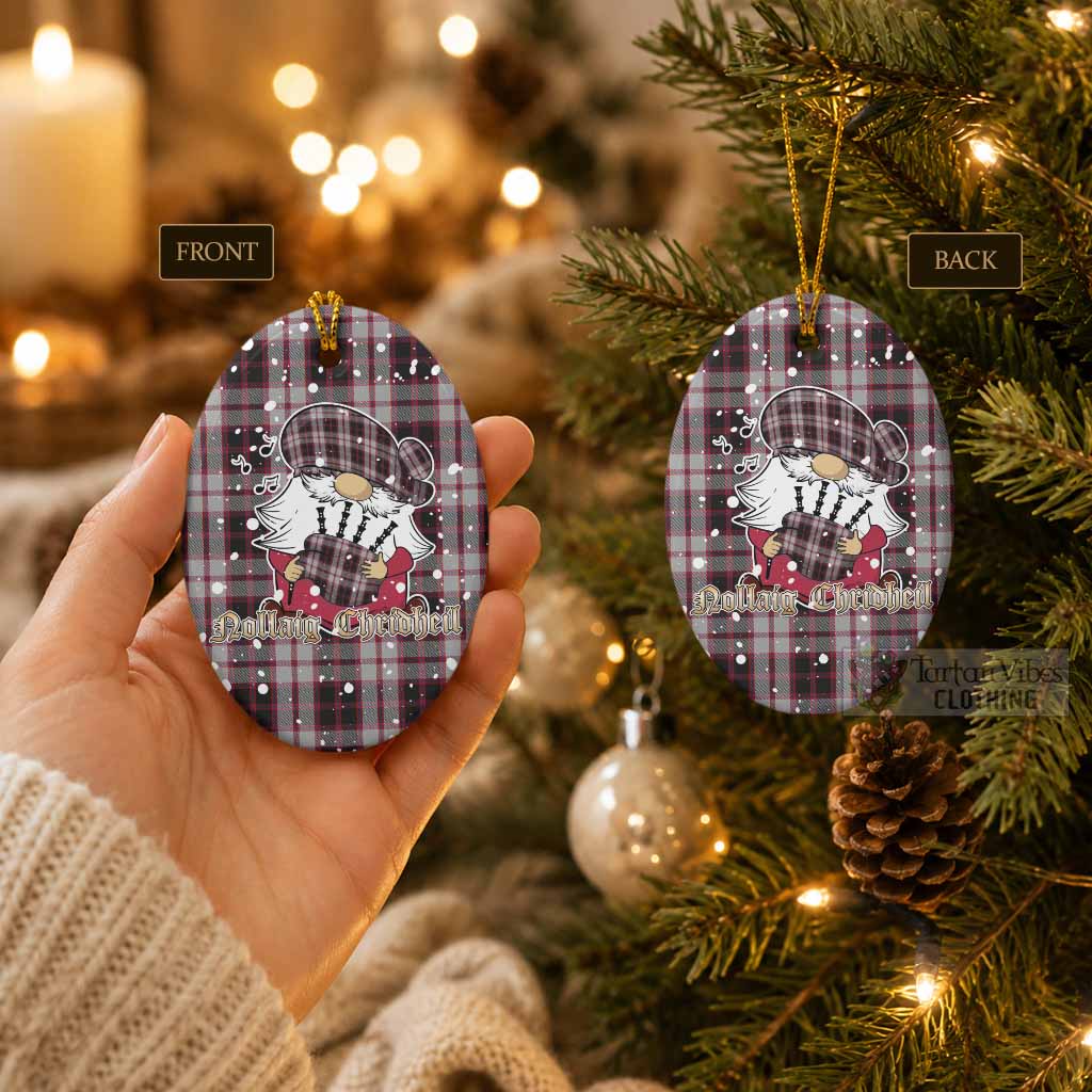 MacPherson (McPherson) Tartan Ceramic Oval Ornament Gnome Bagpiper - Chistmas Tree Decor - Tartan Vibes Clothing