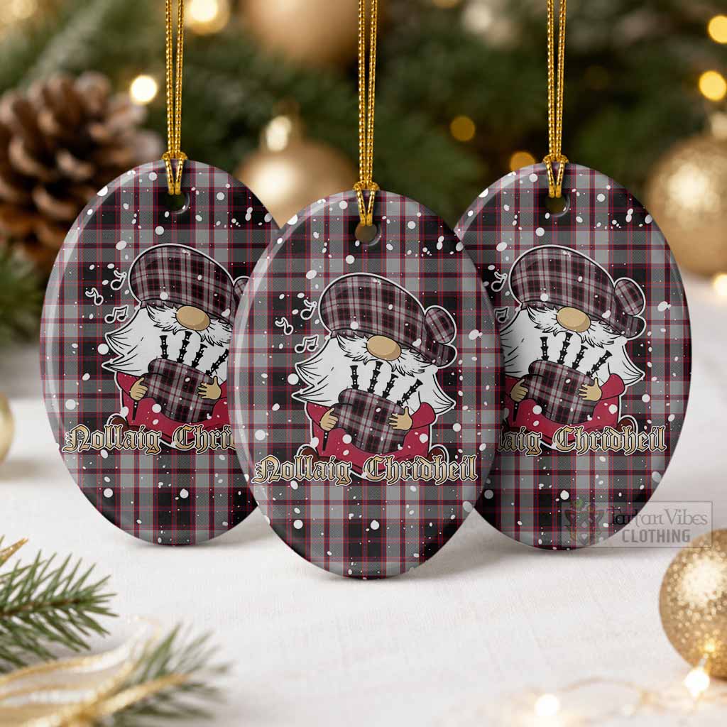 MacPherson (McPherson) Tartan Ceramic Oval Ornament Gnome Bagpiper - Chistmas Tree Decor Pack of 3 - Tartan Vibes Clothing