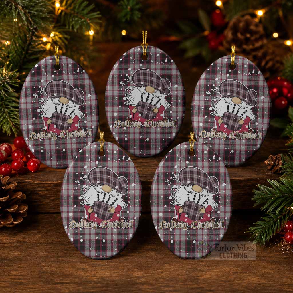MacPherson (McPherson) Tartan Ceramic Oval Ornament Gnome Bagpiper - Chistmas Tree Decor Pack of 5 - Tartan Vibes Clothing
