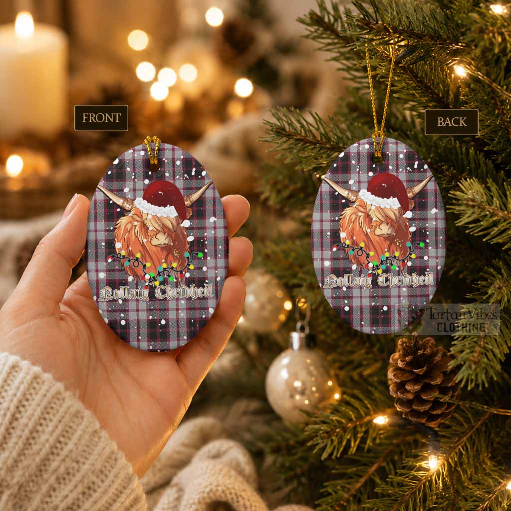 MacPherson (McPherson) Tartan Ceramic Oval Ornament Mister Coo - Highlander Decor - Tartan Vibes Clothing