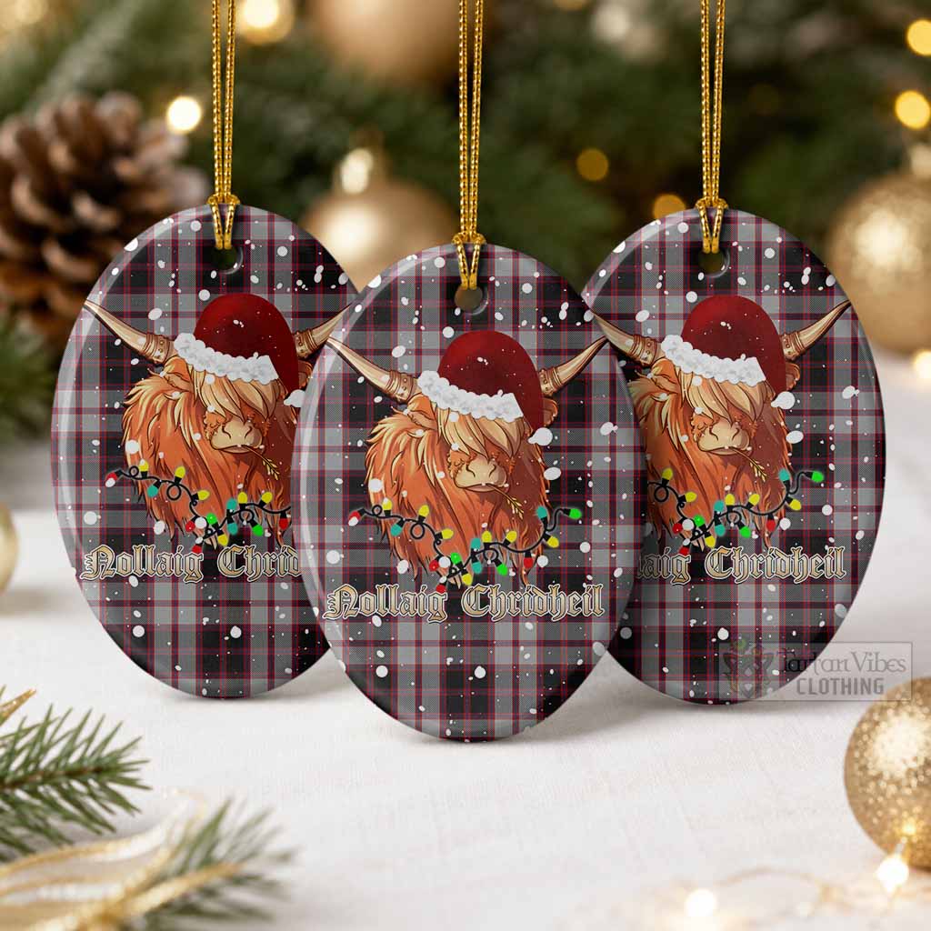 MacPherson (McPherson) Tartan Ceramic Oval Ornament Mister Coo - Highlander Decor Pack of 3 - Tartan Vibes Clothing