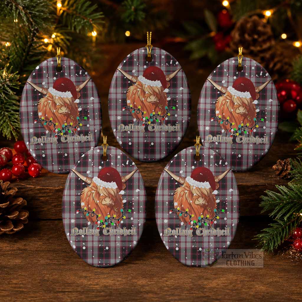 MacPherson (McPherson) Tartan Ceramic Oval Ornament Mister Coo - Highlander Decor Pack of 5 - Tartan Vibes Clothing
