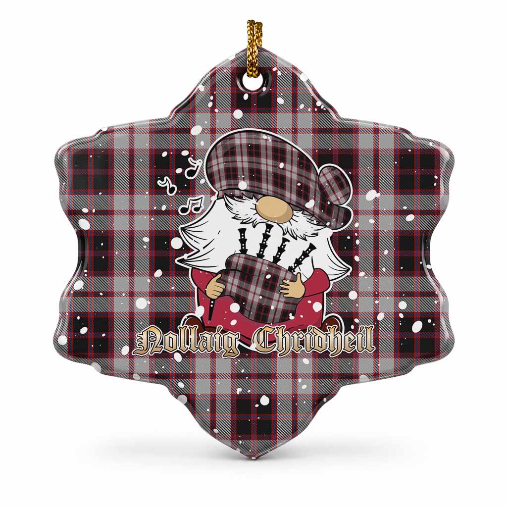 MacPherson (McPherson) Tartan Ceramic Snow Flake Ornament Gnome Bagpiper - Chistmas Tree Decor 1 Piece - Tartan Vibes Clothing