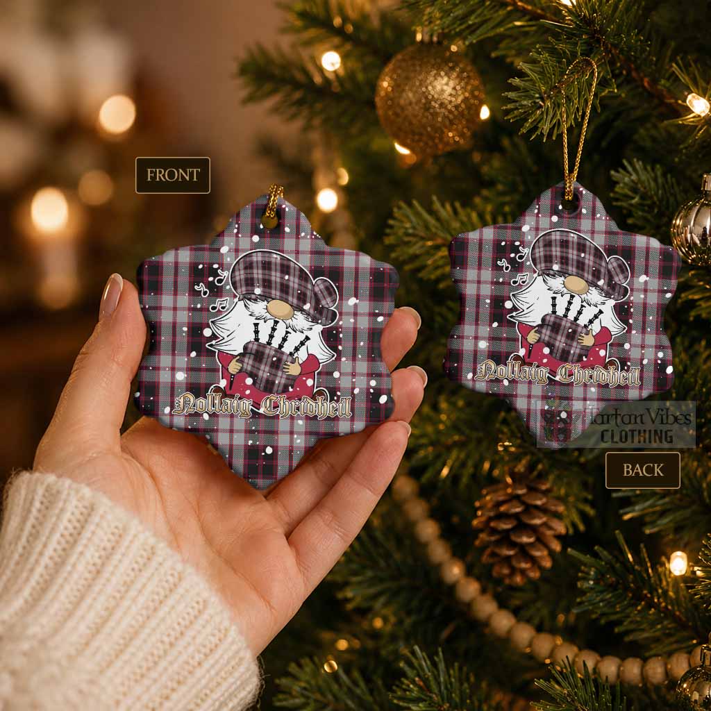 MacPherson (McPherson) Tartan Ceramic Snow Flake Ornament Gnome Bagpiper - Chistmas Tree Decor - Tartan Vibes Clothing