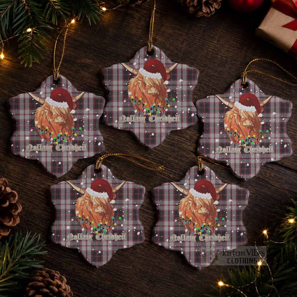 MacPherson (McPherson) Tartan Ceramic Snow Flake Ornament Mister Coo - Highlander Decor Pack of 5 - Tartan Vibes Clothing