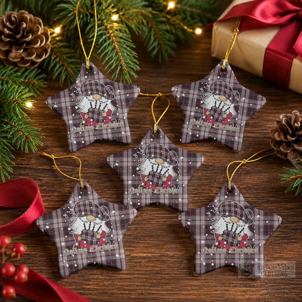 MacPherson (McPherson) Tartan Ceramic Star Ornament Gnome Bagpiper - Chistmas Tree Decor