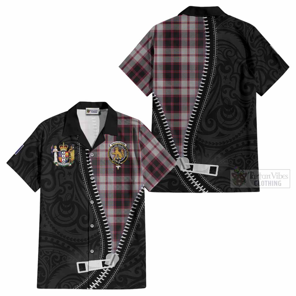 MacPherson (McPherson) Tartan Cotton Hawaiian Shirt New Zealand Pattern Unique Zipper Stylized