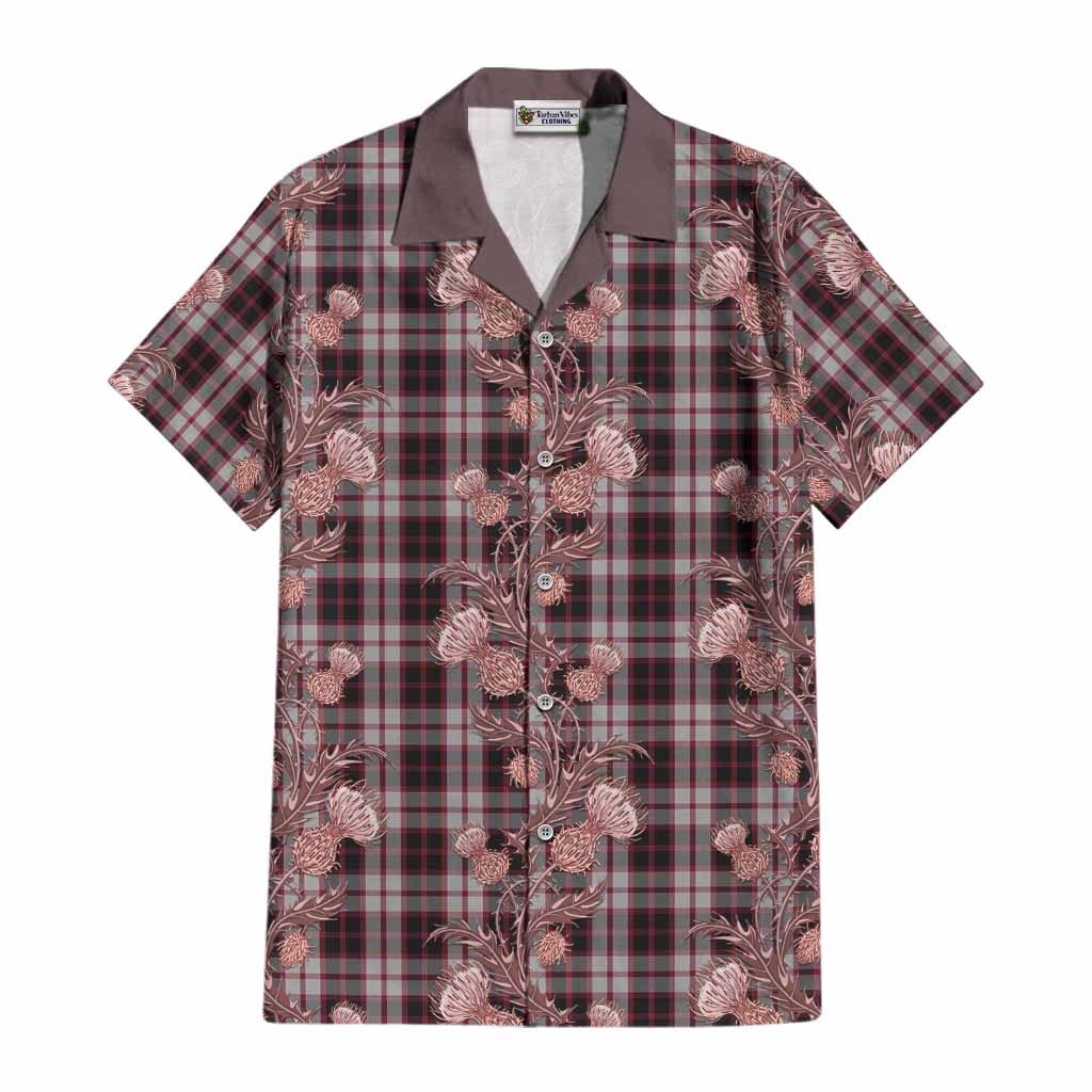 MacPherson (McPherson) Tartan Cotton Hawaiian Shirt Seamless Scottish Thistle Flowers