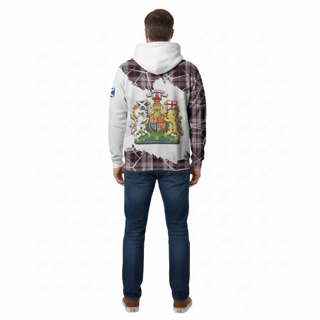 MacPherson (McPherson) Tartan Cotton Hoodie with Family Crest and Lion Rampant Grunge Style