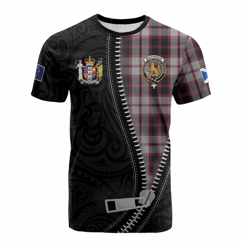 MacPherson (McPherson) Tartan Cotton T-shirt New Zealand Pattern Unique Zipper Stylized