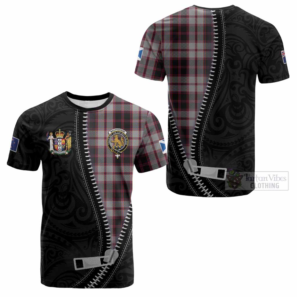 MacPherson (McPherson) Tartan Cotton T-shirt New Zealand Pattern Unique Zipper Stylized