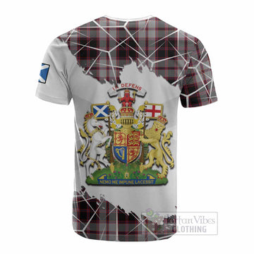 MacPherson (McPherson) Tartan Cotton T-shirt with Family Crest and Lion Rampant Grunge Style