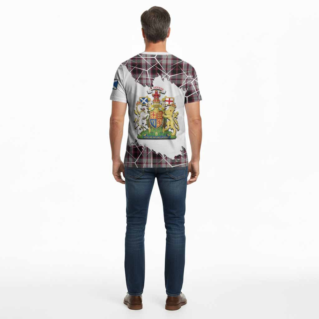 MacPherson (McPherson) Tartan Cotton T-shirt with Family Crest and Lion Rampant Grunge Style