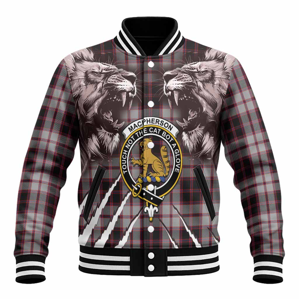 MacPherson (McPherson) Tartan Crest Baseball Jacket Ferocious Lion Style Unisex - Tartan Vibes Clothing