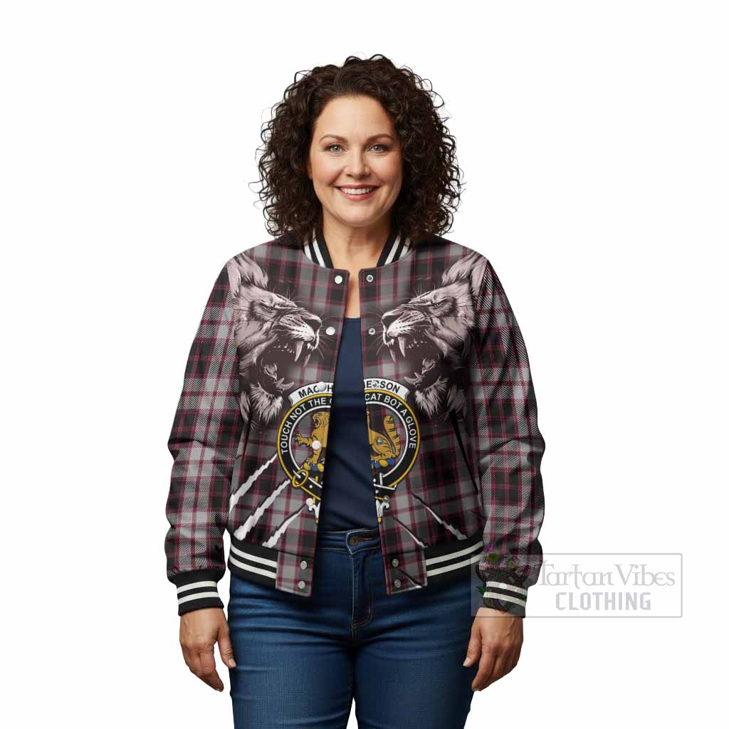 MacPherson (McPherson) Tartan Crest Baseball Jacket Ferocious Lion Style - Tartan Vibes Clothing