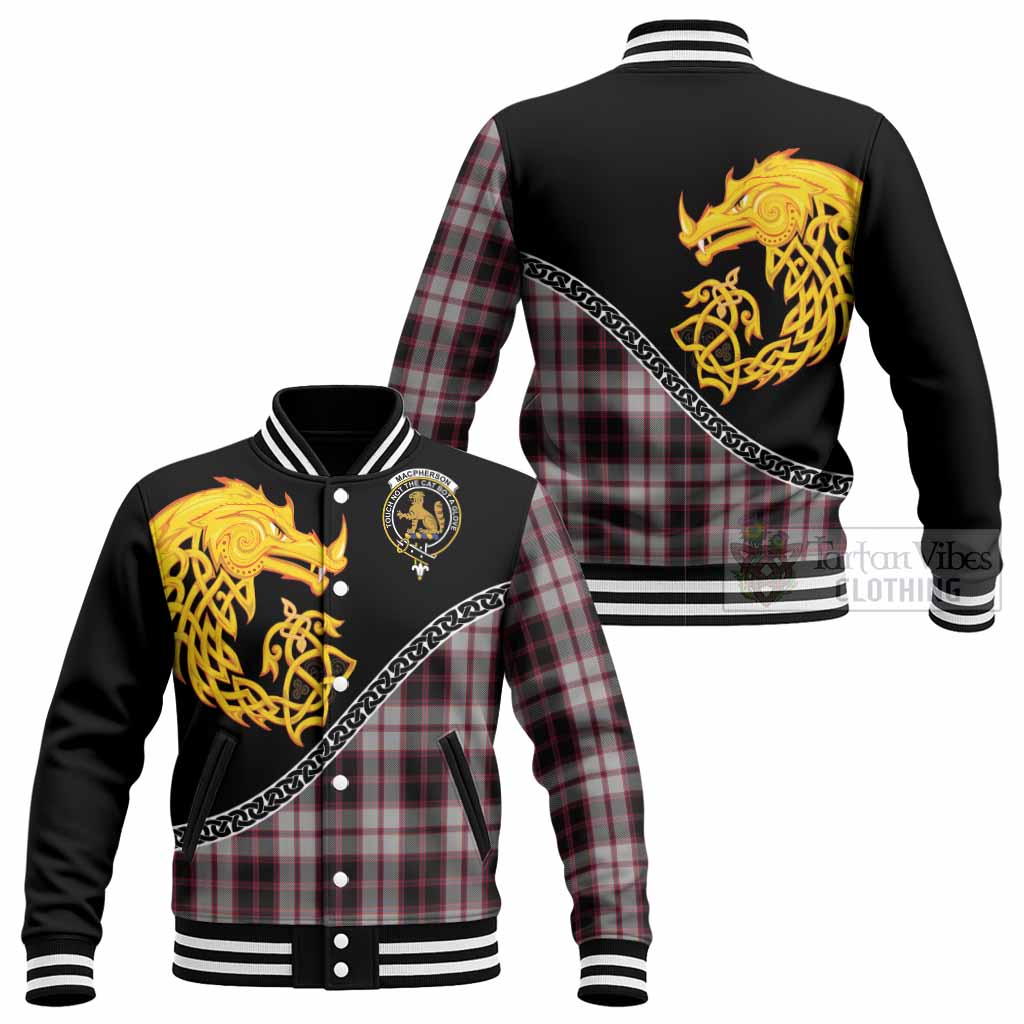MacPherson (McPherson) Tartan Crest Baseball Jacket Legendary Dragon Knot Half Style - Tartan Vibes Clothing