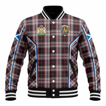 MacPherson (McPherson) Tartan Crest Baseball Jacket Scotland Coat of Arm Flag Style
