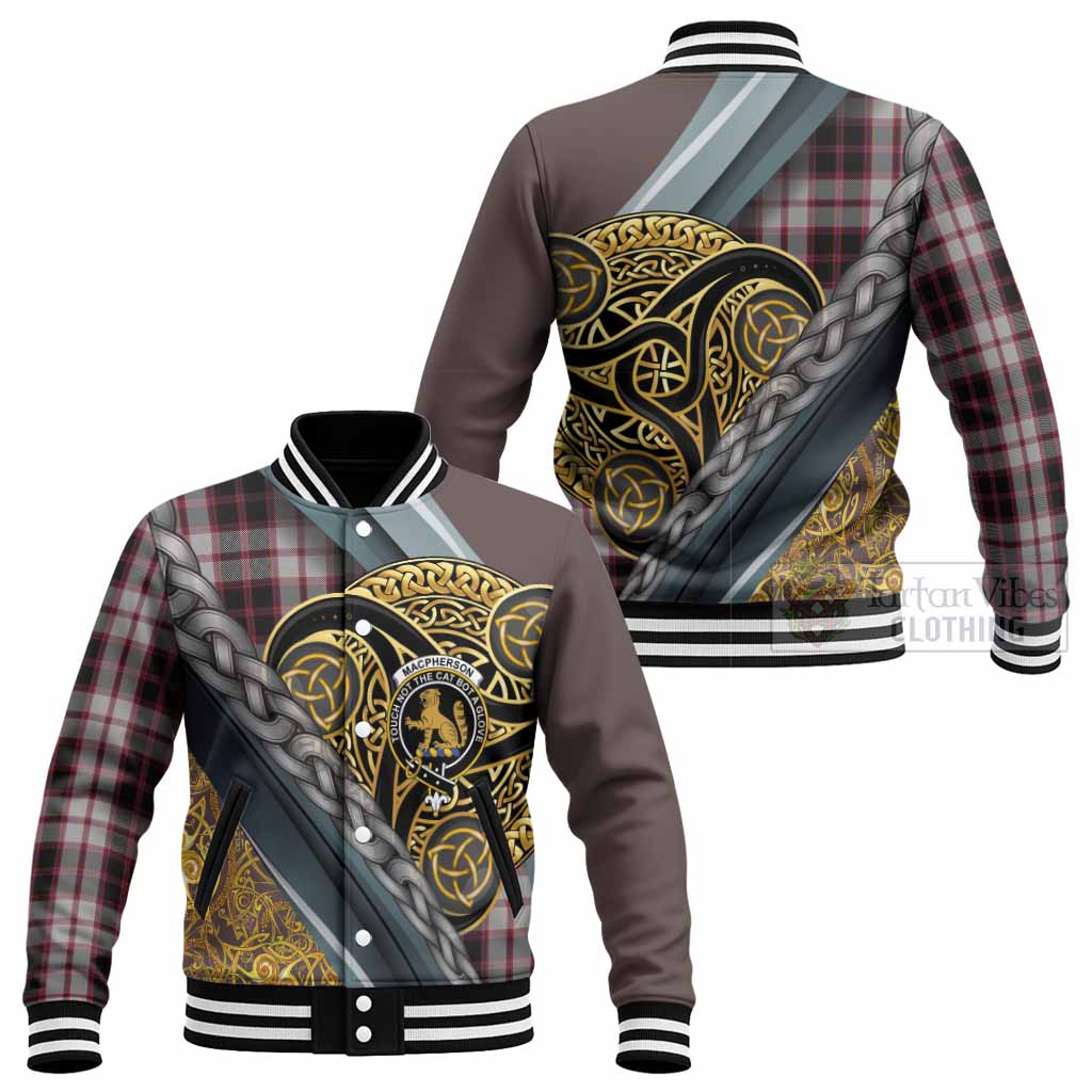 MacPherson (McPherson) Tartan Crest Baseball Jacket Scottish Triskele Celtic - Tartan Vibes Clothing