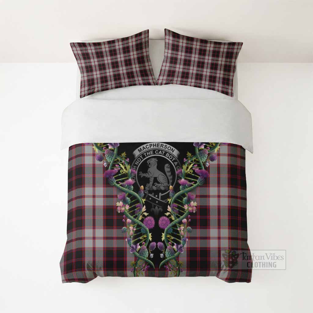 MacPherson (McPherson) Tartan Crest Bedding Set Scottish Heritage Thistle DNA