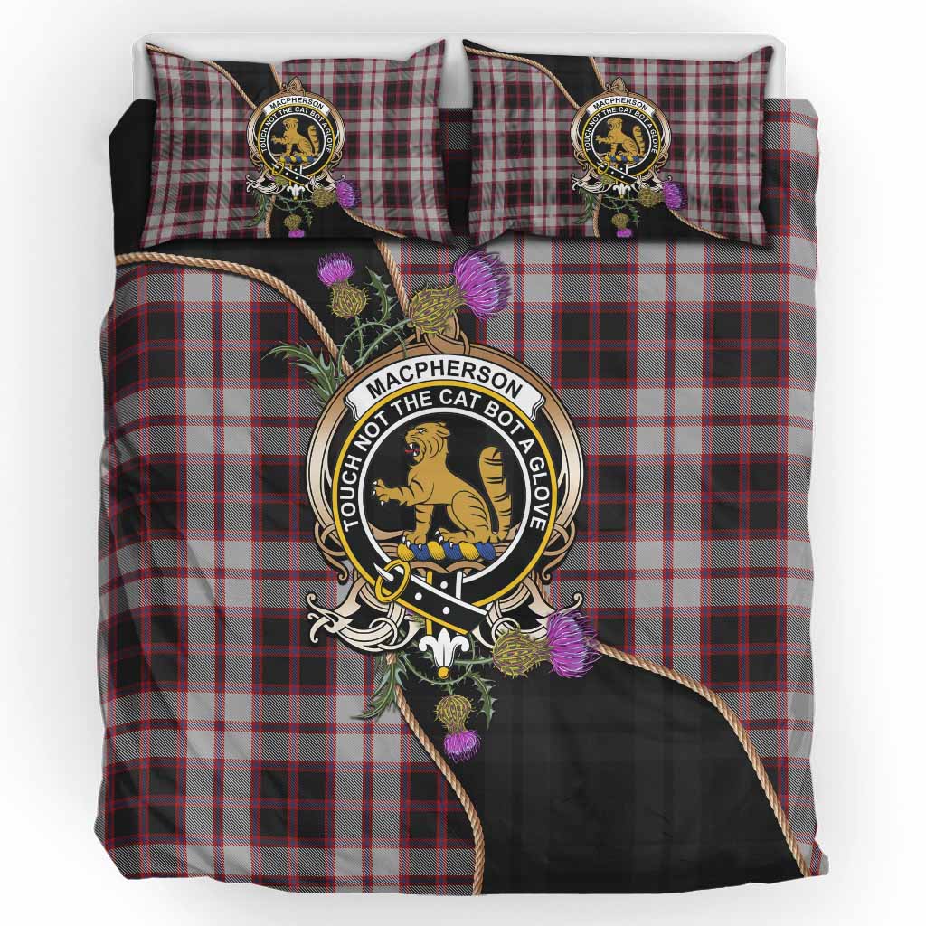 MacPherson (McPherson) Tartan Crest Bedding Set Scottish Thistle Spirit UK Bedding Set UK King 91*87 inch - Tartan Vibes Clothing