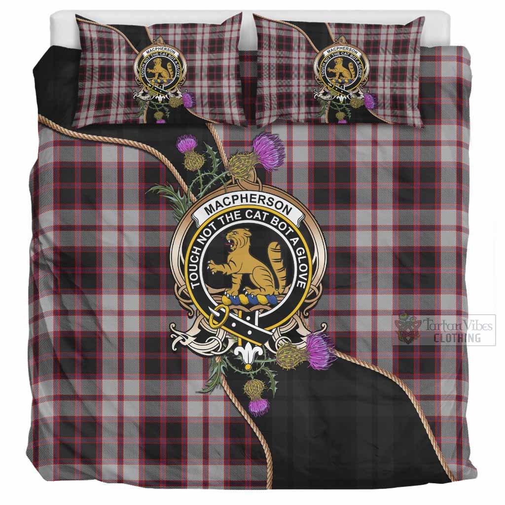 MacPherson (McPherson) Tartan Crest Bedding Set Scottish Thistle Spirit UK Bedding Set UK Super King 104*94 inch - Tartan Vibes Clothing