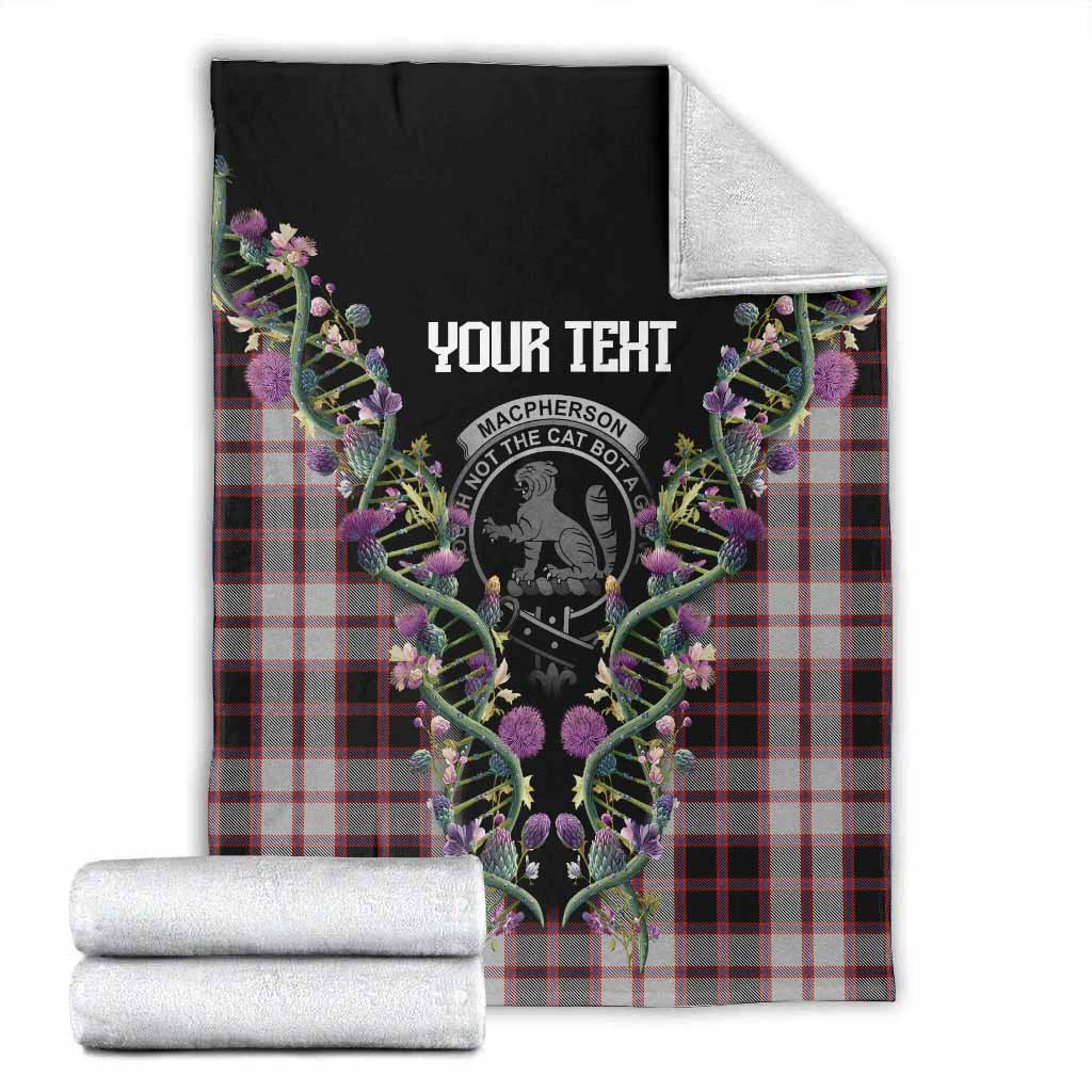 MacPherson (McPherson) Tartan Crest Blanket Scottish Heritage Thistle DNA