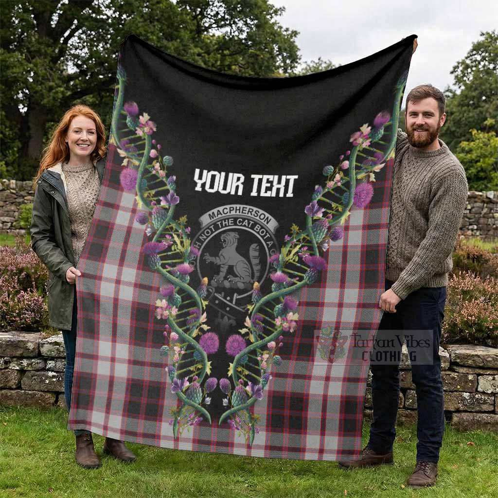 MacPherson (McPherson) Tartan Crest Blanket Scottish Heritage Thistle DNA