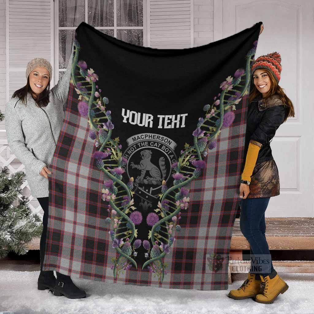 MacPherson (McPherson) Tartan Crest Blanket Scottish Heritage Thistle DNA