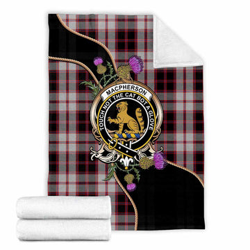 MacPherson (McPherson) Tartan Crest Blanket Scottish Thistle Spirit X-Large 59 x 79 inches 150 x 200 cm - Tartan Vibes Clothing