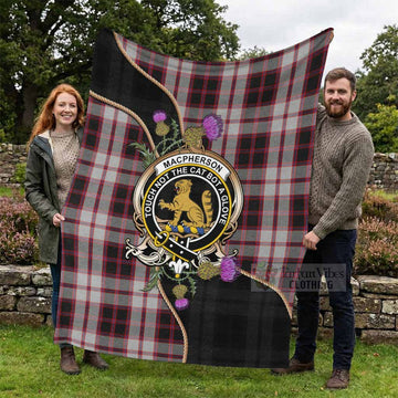 MacPherson (McPherson) Tartan Crest Blanket Scottish Thistle Spirit - Tartan Vibes Clothing