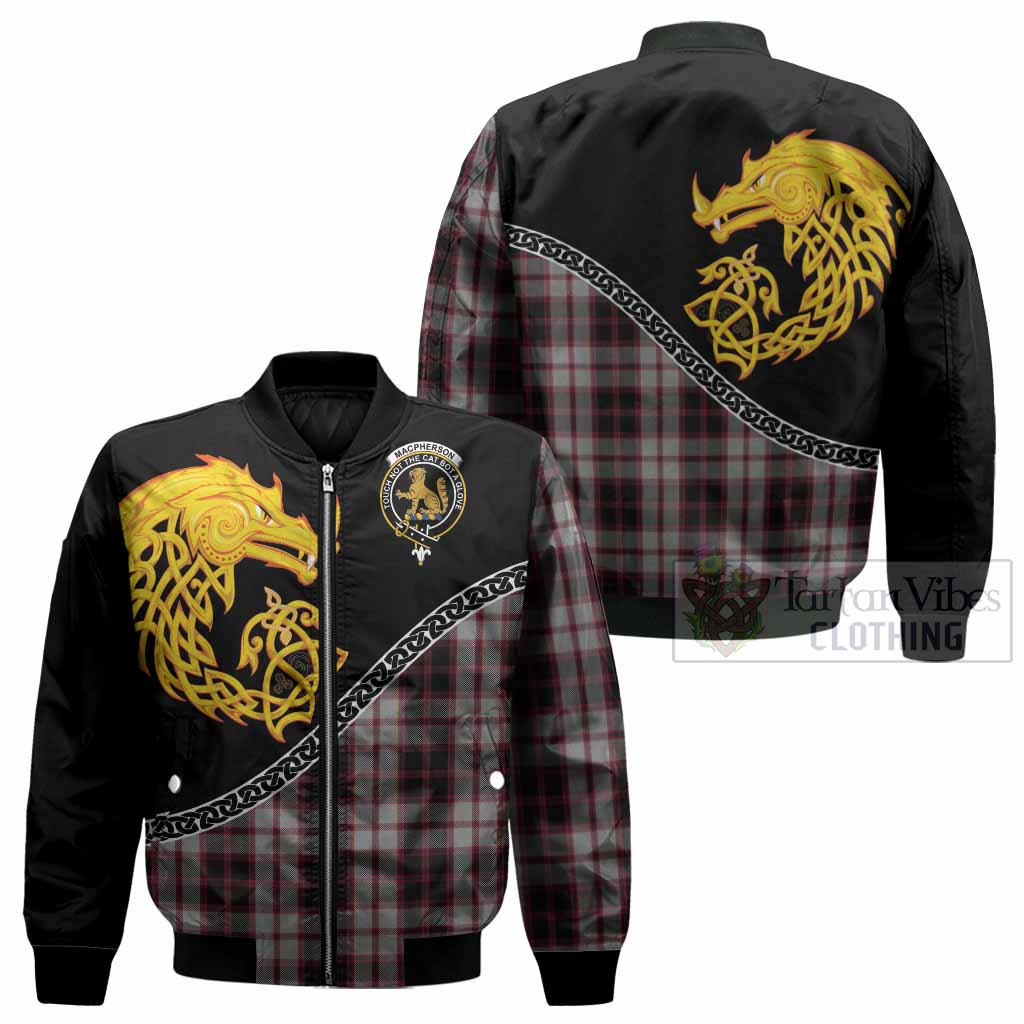 MacPherson (McPherson) Tartan Crest Bomber Jacket Legendary Dragon Knot Half Style - Tartan Vibes Clothing