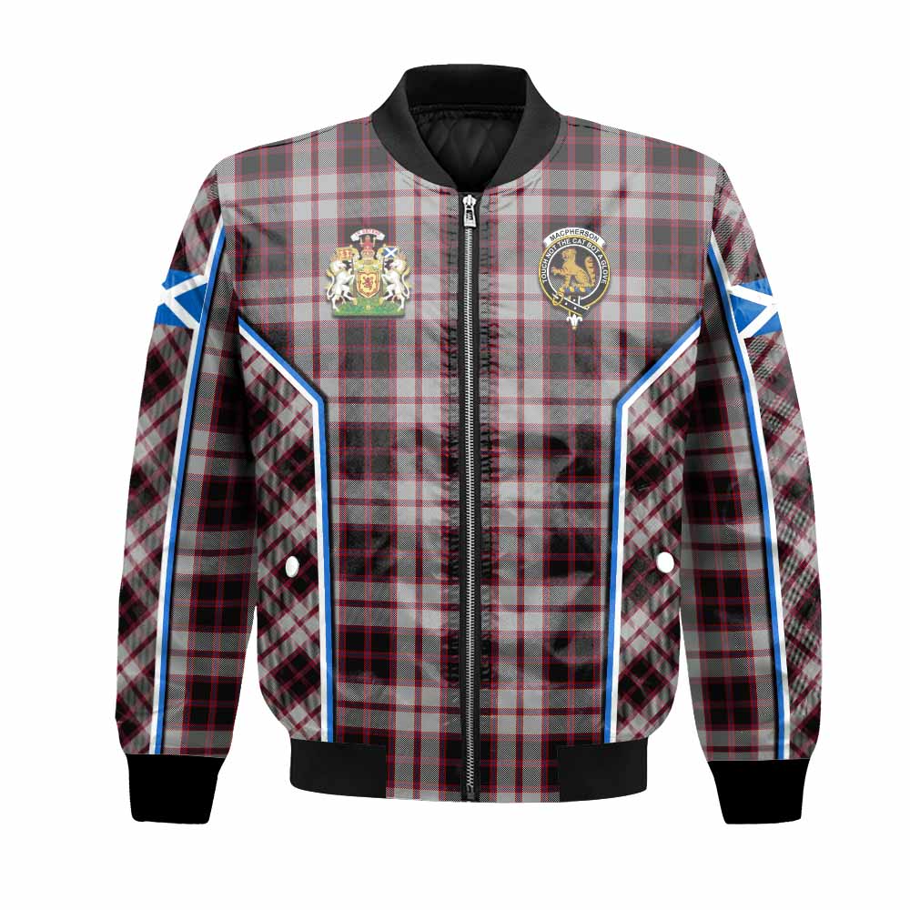 MacPherson (McPherson) Tartan Crest Bomber Jacket Scotland Coat of Arm Flag Style - Tartan Vibes Clothing