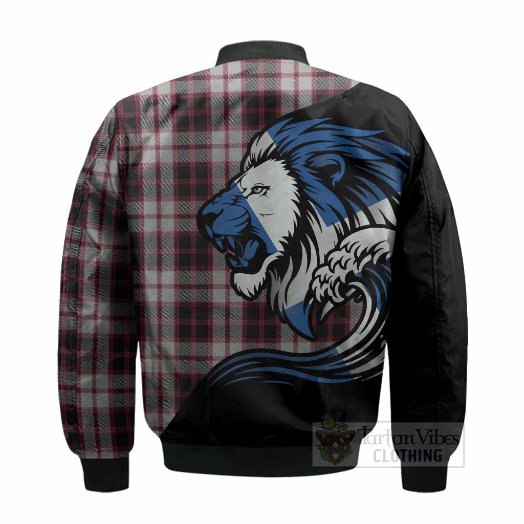 MacPherson (McPherson) Tartan Crest Bomber Jacket Scottish Golden Lions Wave Flow - Tartan Vibes Clothing