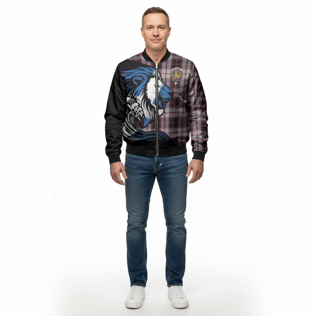 MacPherson (McPherson) Tartan Crest Bomber Jacket Scottish Golden Lions Wave Flow - Tartan Vibes Clothing
