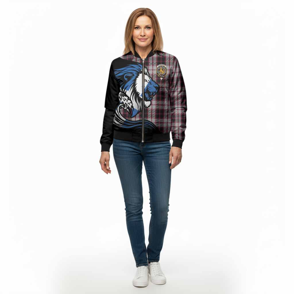 MacPherson (McPherson) Tartan Crest Bomber Jacket Scottish Golden Lions Wave Flow - Tartan Vibes Clothing