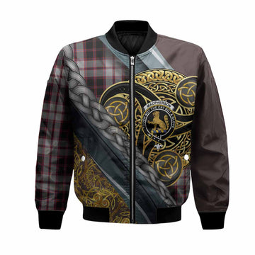 MacPherson (McPherson) Tartan Crest Bomber Jacket Scottish Triskele Celtic