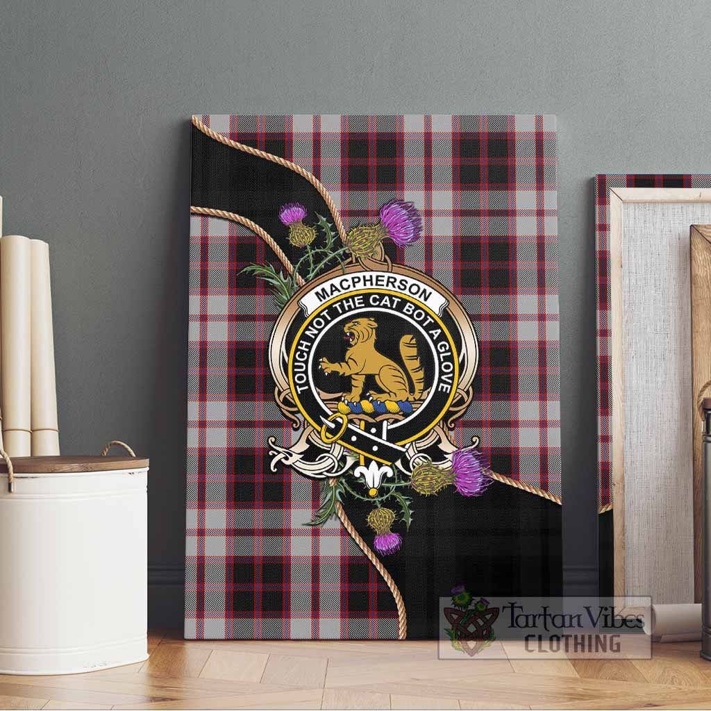 MacPherson (McPherson) Tartan Crest Canvas Wall Art Scottish Thistle Spirit - Tartan Vibes Clothing